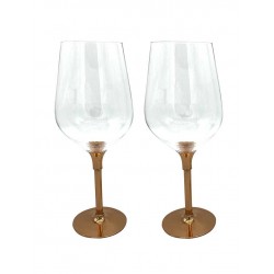 Copas cristal con pie de Cobre